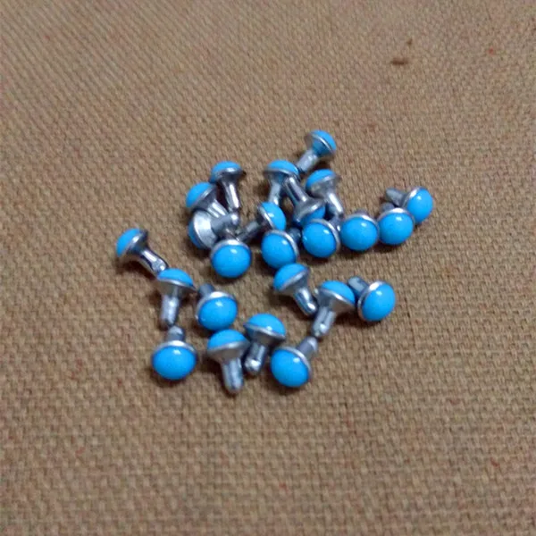 DIY100PCS 5.5mm Accessories Blue Turquoise Crack Rivets Leather Craft Punk Studs Shipping Free