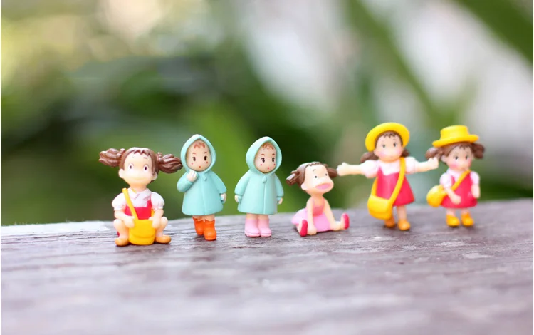 1 Pcs Miniatures Anime Girl Terrariums Figurines Action Figures Fairy Garden Succulents Desktop For Kids Decor Plastic Crafts