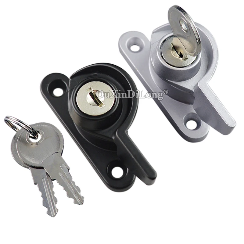 

Brand New 4PCS Sliding Window Hook Locks Aluminium Plastic Steel Anti-theft Window Lock + Keys Children Safety Protect Lock