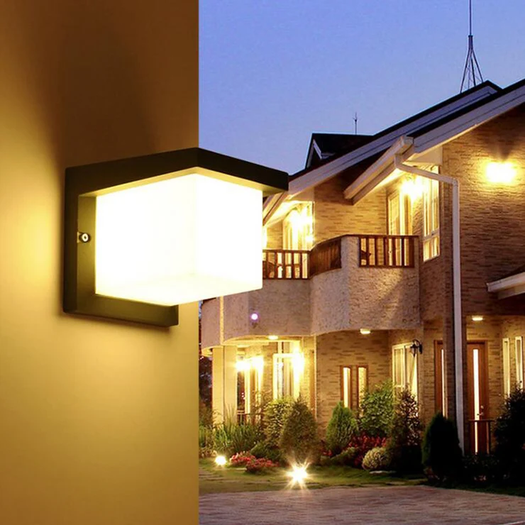 10W LED Wall Sconce Light Fixture Waterproof Lamp Outdoor Garden Lighting Balcony Walkway Door Black shell