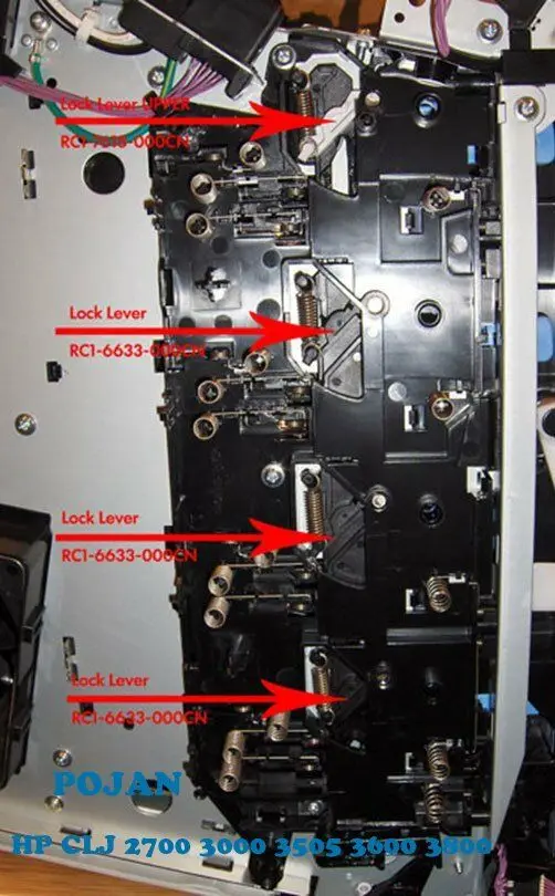 

4x Lock RC1-7618 RC1-6633 FIT Colorlaserjet 3000 3505 3600 3800 Left Lever Plotter parts POJAN