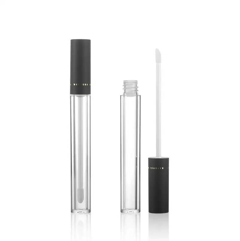 Wholesale 10ML Mini Lip Gloss Tube Sample refillable Lip Balm Bottle Container with black cap LX1056