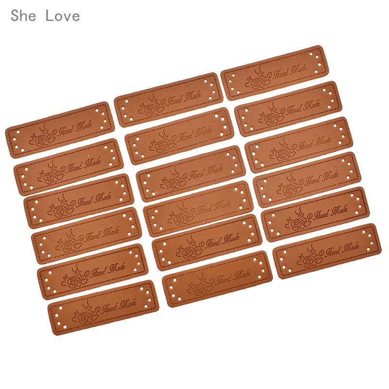 Chzimade 50Pcs/lot Handmade Leather Sewing Garment Labels Household Textile Labels Tags Patchwork Apparel Accessories