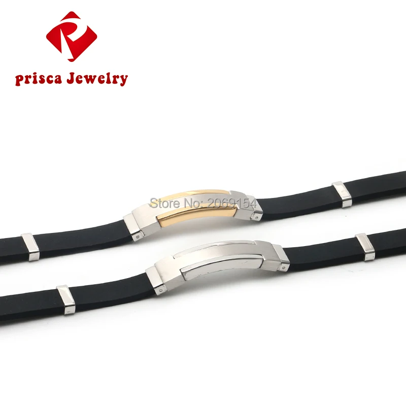 PAPERPLUS | Men Stainless Steel Black Bangle. French Italy Charm Jewelry. 21cm. Gold Plated. Hip Hop Gift