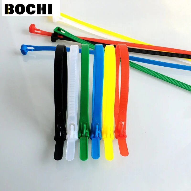 100 cái/lốc 8*150-400 mét xintylink releasable Nylon quan hệ Cáp Mạng Nhựa Cable Dây Organiser tái sử dụng Zip Tie Dây Dây Đeo