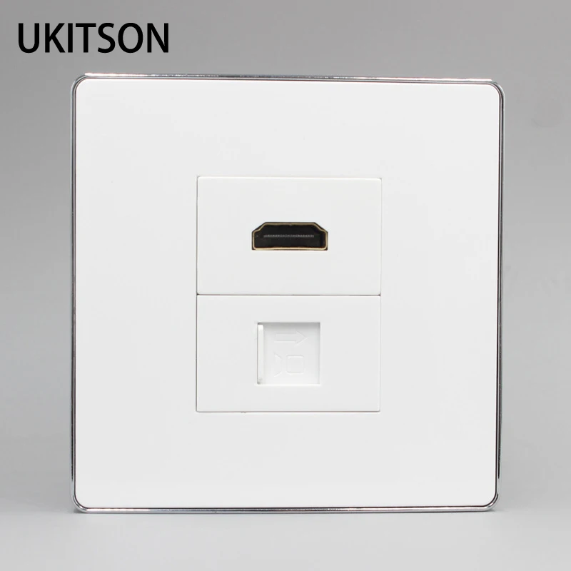 

Compatible HDMI2.0 Pass Through CAT5E RJ45 LAN Extender HDMI Wall Outlet Panel Female Socket For Audio Video Connection