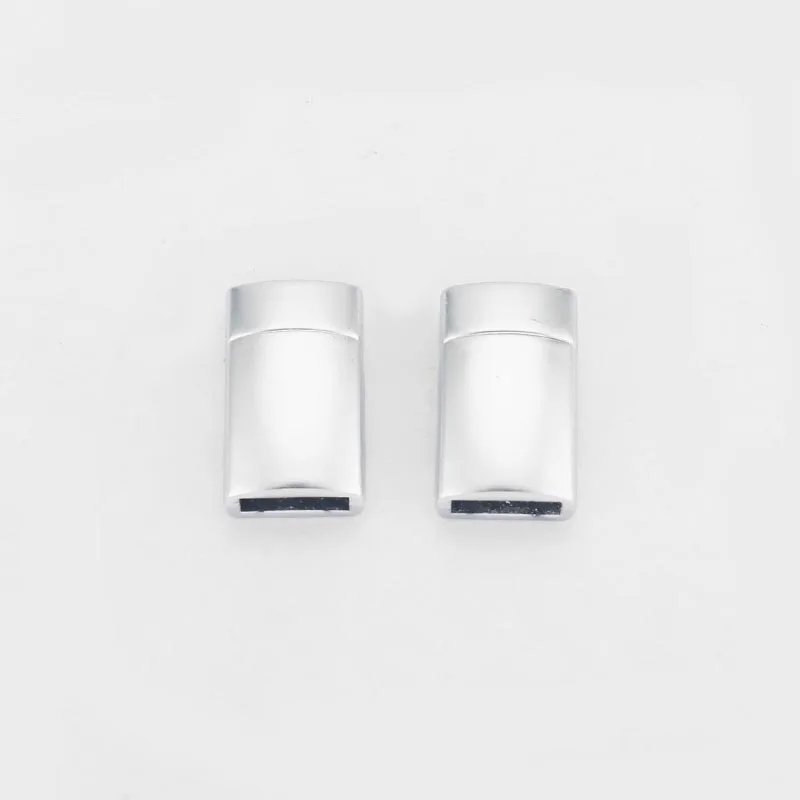 5Sets Sliver Plated Tone Strong Magnetic Smooth Clasp For 5mm 10mm Flat Leather Cord Bracelet Jewelry Accessories Findings