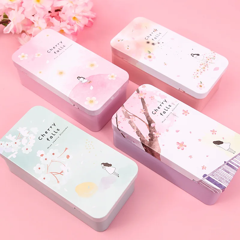 Creative Tinplate Box With  Storage Box Lockable small storge box for Desktop Cosmetic Jewely Sundries Iron Box with Lock Lovly