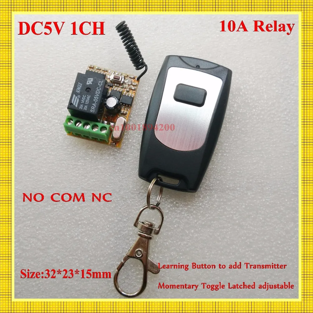 

Remote Control Switch DC5V Mini Transceiver Wireless ON OFF Switch Toggle Momentary adjusted add controller freely 42*22*16mm