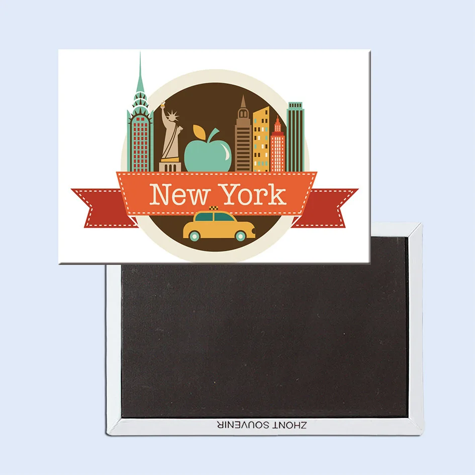 

USA Travel Magnets Gifts ,New York Cartoon Illustration NY,USA Souvenir Fridge Magnet 5697