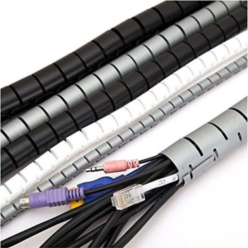 Cabo espiral organizador fio gestão protetor cabo dobadoura enrolado tubo manga desktop cabo de alimentação do computador armazenamento envoltório