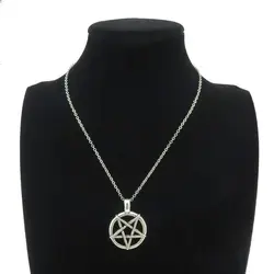 Goth Wicca Hexe Pentagramm Amulett Pentagramm Anhänger Frauen Halsketten Vintage Stern Kette Collier Für Männer Kpop Geschenk Schmuck Machen