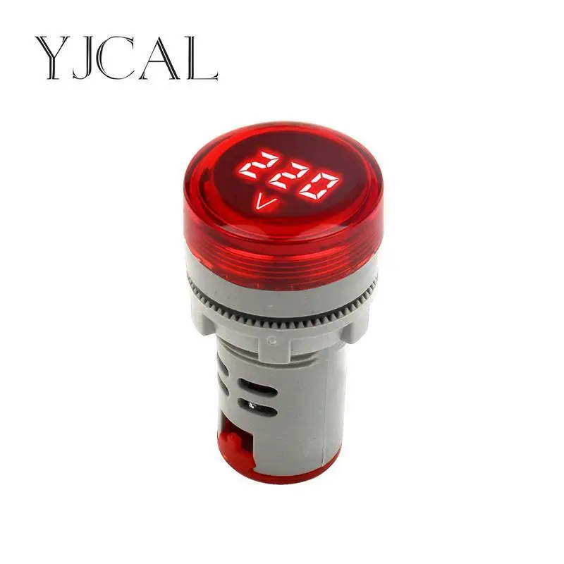 Mini cyfrowy wyświetlacz LED woltomierz 60V-500V cyfrowy wyświetlacz o lampka sygnalizacyjna 22mm