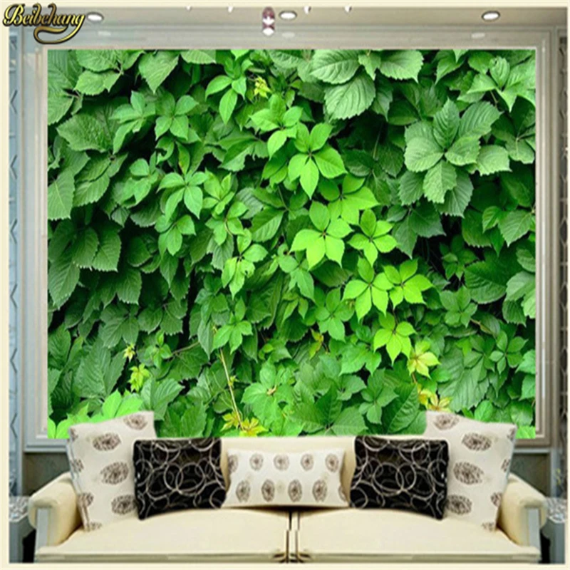 

beibehang Green leaves behang Custom photo wallpaper Large 3D Stereo romantic wedding room cozy living room bedroom 3d mural