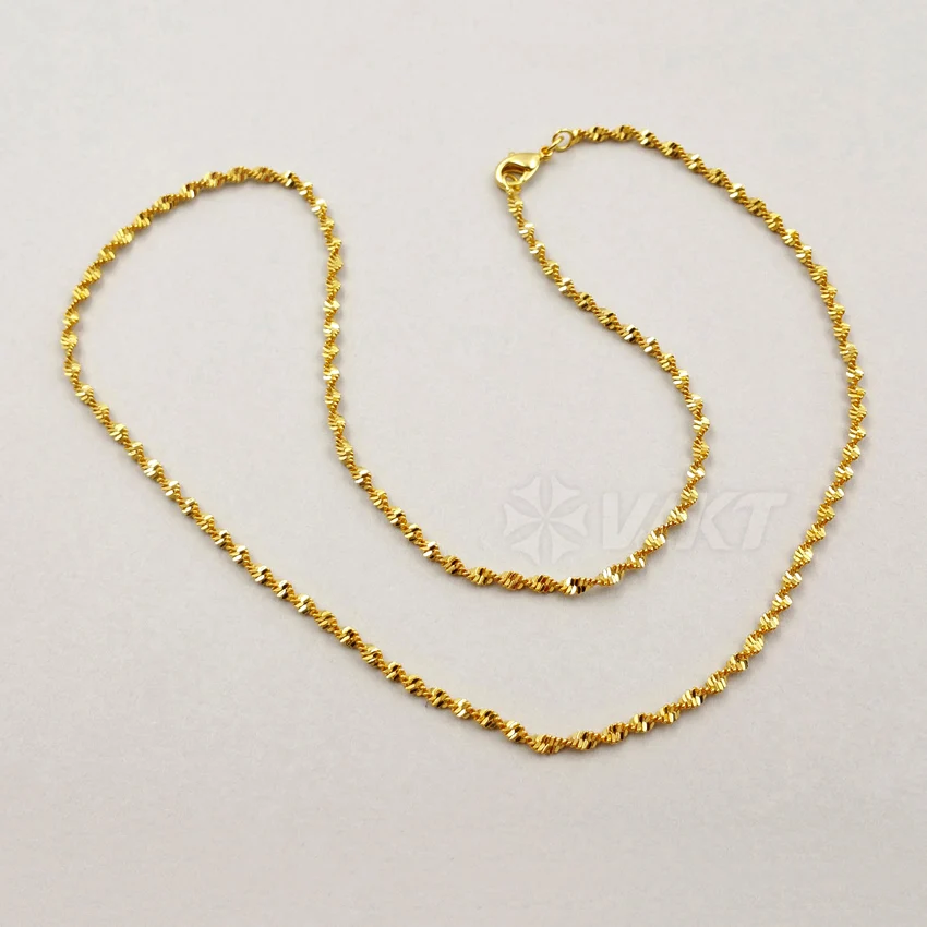 

WT-N1038 Wholesale Clasp thick Chain Necklace 18'' long brass heavy twill chain in best plated Necklace Gift All-match Jewelry
