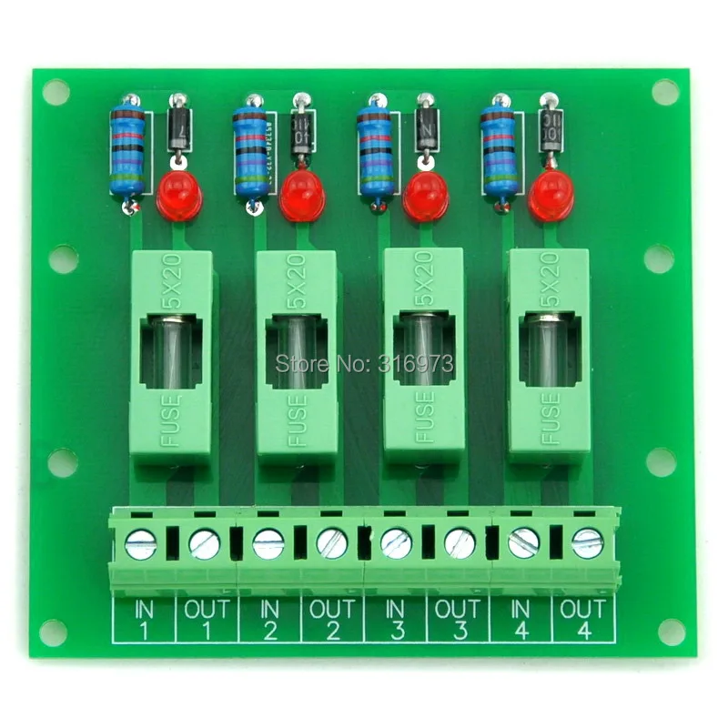 4 Channel Fuse Board, with Fuse Fail Indication, for 100~250VAC.