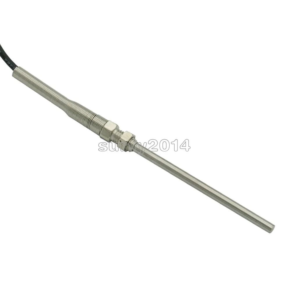 1M High Temperature Cable PT100 RTD With 6mm Thread Thermometer Sensor 0~500 Degree Celsius