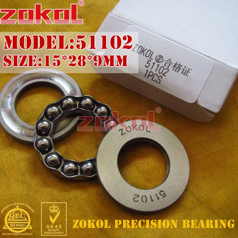 ZOKOL 51102  Thrust Ball Bearing 8102 15*28*9mm