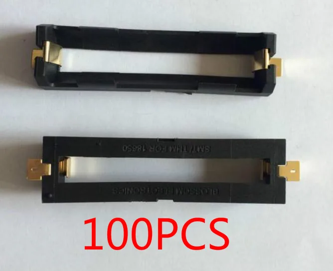 

100Pcs/lot High Quality 1X 18650 Battery Holder SMD With Bronze Pins 18650 Battery Storage Box TBH-18650-2C-SMT