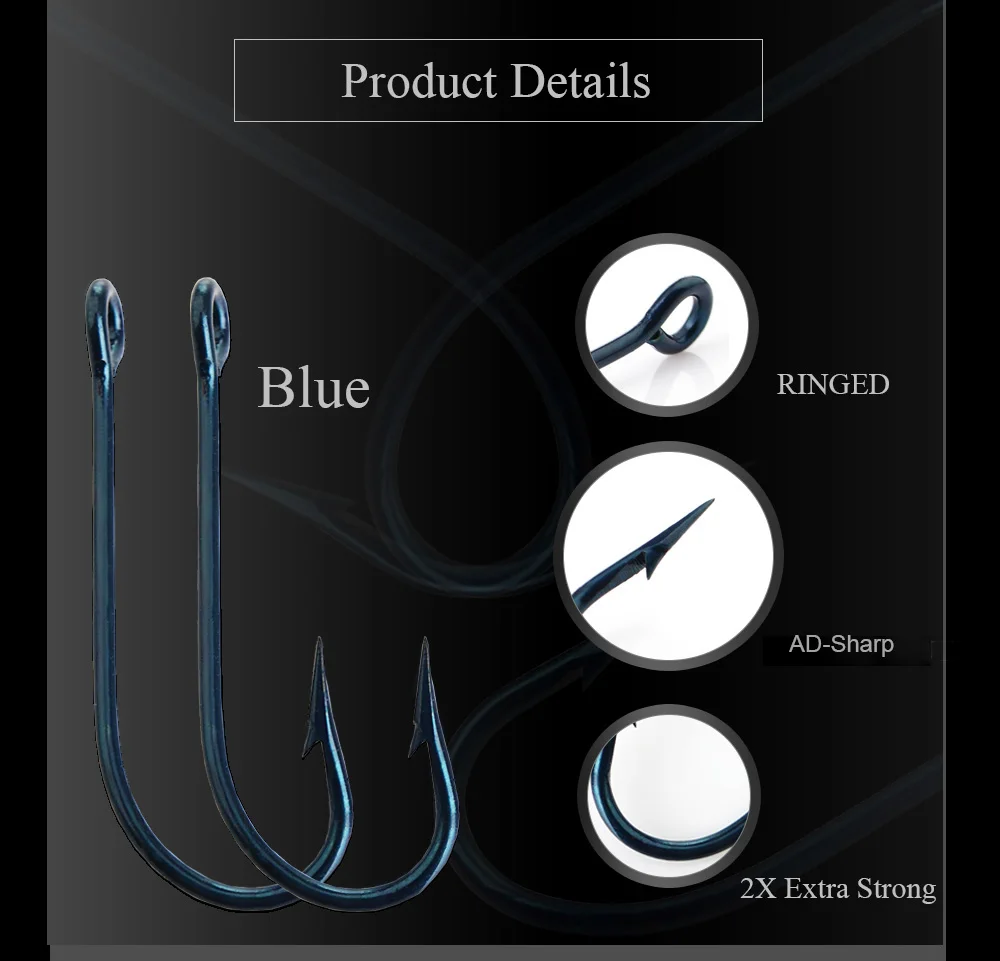 Mustad Aberdeen Hook Ringed – Blued 1, Classic Fishing Hook