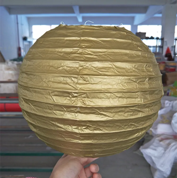 Hot Sale 10-40cm Gold/Silver China Paper Lantern Festival Supplies Birthday Wedding Party Decor Gift Craft DIY Lampion Lanterns