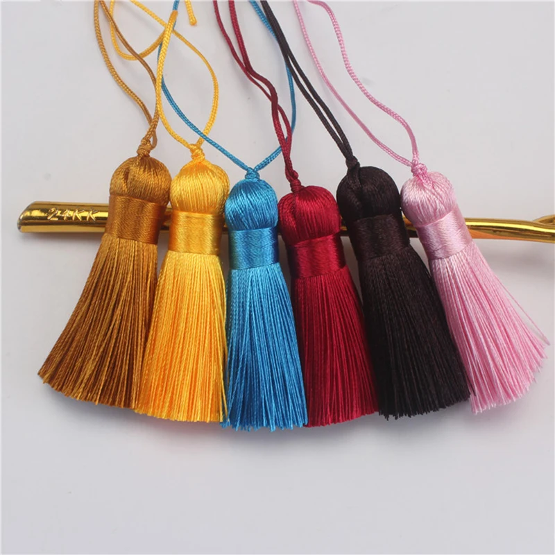 5 Stück/Set 5cm Quasten Hängende Seidenquasten Fransen zum Nähen Zierquasten Schlüsselanhänger DIY Dekorative Vorhang-Accessoires – Detail 9