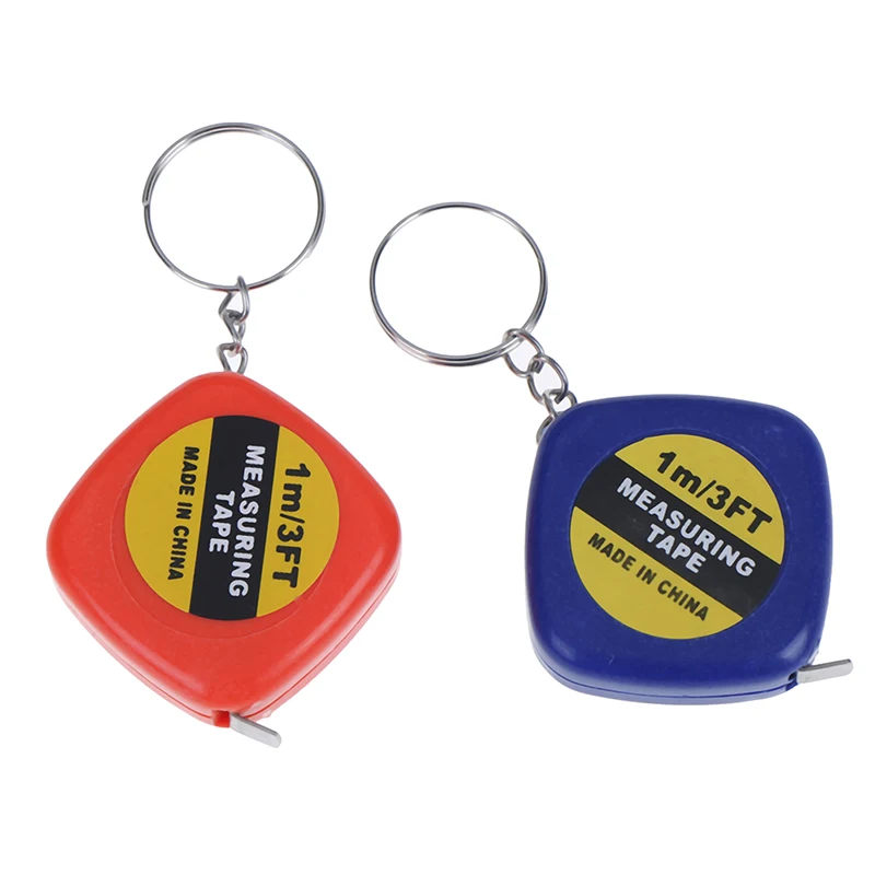 1pc 1m/3ft Easy Retractable Ruler Tape Measure Mini Portable Pull Ruler Keychain