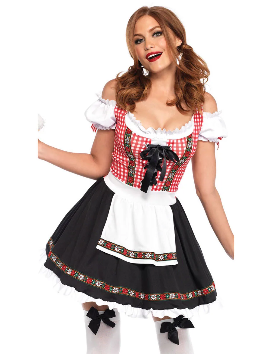 Frauen Traditionellen Deutsch Bayerischen Bier Mädchen Kostüm Sexy Oktoberfest Festival Karneval Party Phantasie Kleid