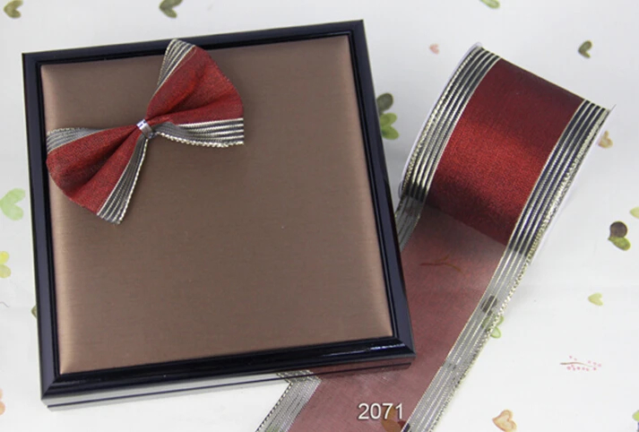 N2071 63mm Burgundy Metallic Ribbon Wired Edges for gift packaging christmas wreath decoration  25yards roll