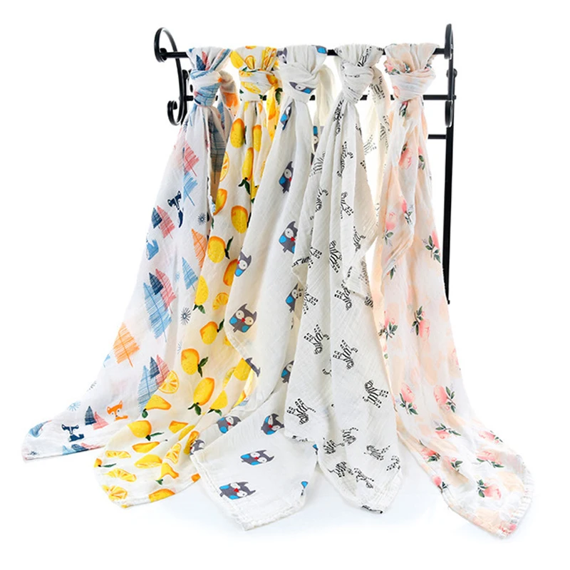 Baby Blankets  Wraps Cotton Bamboo 17 Colors Baby Blankets Newborn Bamboo Muslin Blankets 120x120cm Character Kids blanket