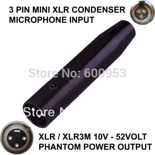 

TA3F 3 PIN MINI XLR MALE CONDENSER MICROPHONE TO XLR / XLR 3-PIN MALE PHANTOM POWER ADAPTOR ADAPTER