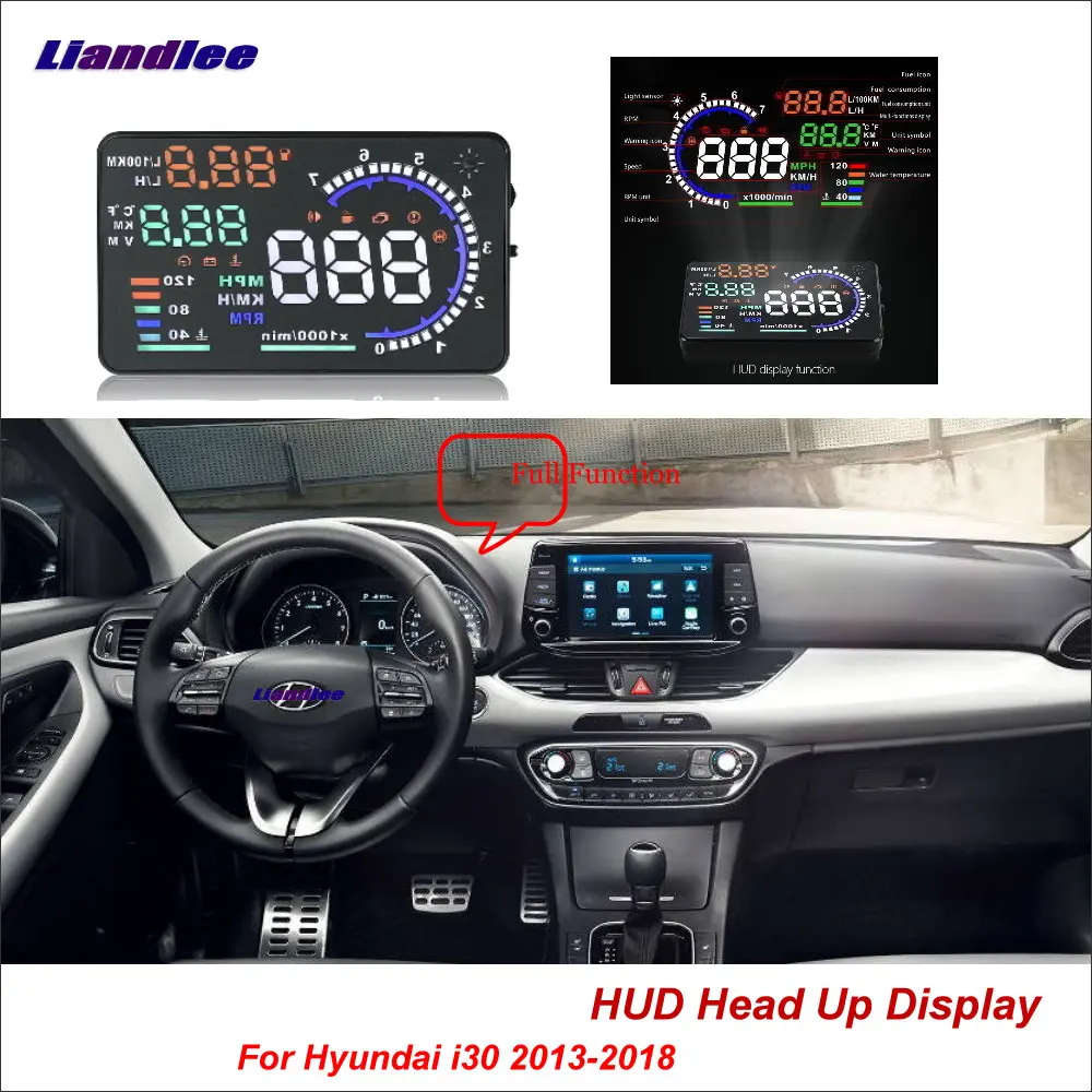 

Car Head Up Display HUD For Hyundai i30 2013-2018 Safe Driving Screen OBD II Speedometer Projector Windshield