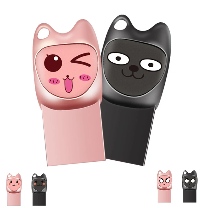 Cute Cartoon USB Flash Drives 64GB Pendrive Personalizado 32GB 16GB 8GB Pen Drive USB Stick For Couple Girl Wedding Gift