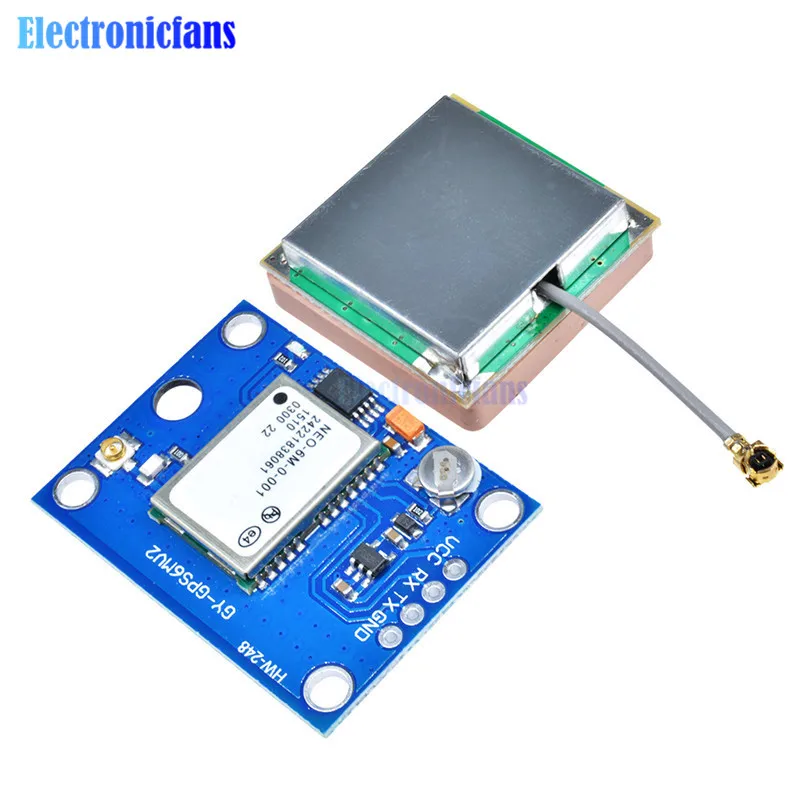 1Set NEO-6M GPS Module GY-GPS6MV2 NEO6MV2 Buit-in EEPROM APM2.5 Antenna 3V-5V RS232 TTL Board for Arduino Flight Control