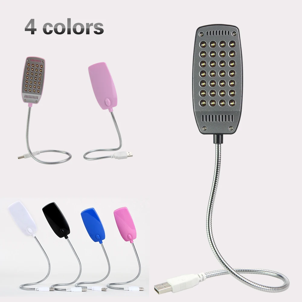 MeeToo 28LEDs reading lamp LED USB Book light Ultra Bright Flexible 4 Colors for Laptop Notebook PC Computer 1Pcs New Arrival