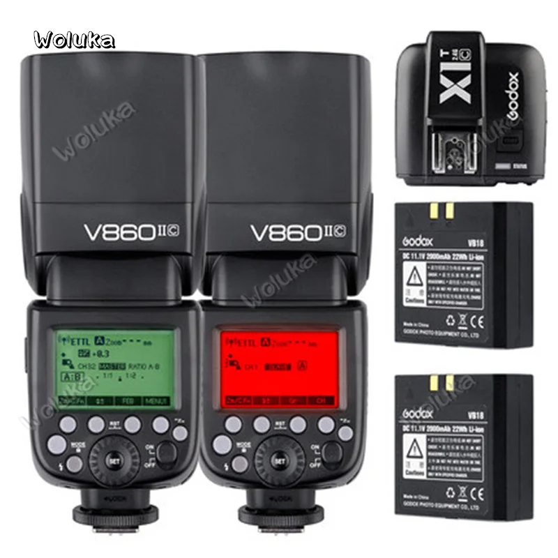 Godox V860 II *2 +x1 Flash trigger C/N/F/S/O SLR camera flash machine lamp off-machine set CD50 T03