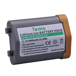 Tectra 3000mAh 1 sztuk EN-EL18 EN-EL18a bateria dla nikona ENEL18 ENEL18a baterii MH26a MH-26a MH-26 dla Nikon D5 D4 D4S kamery