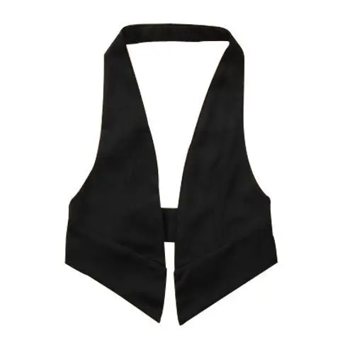 2021 Brief Fashion Women Black Solid Summer WaistCoat Thin Backless Vest Sleeveless Colete Feminino Gilet Femme