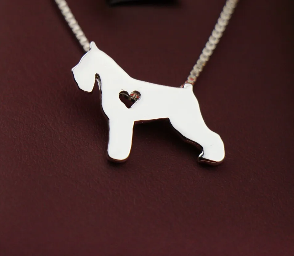 schnauzer dog necklace pet lovers pendant jewelry golden colors plated fast delivery