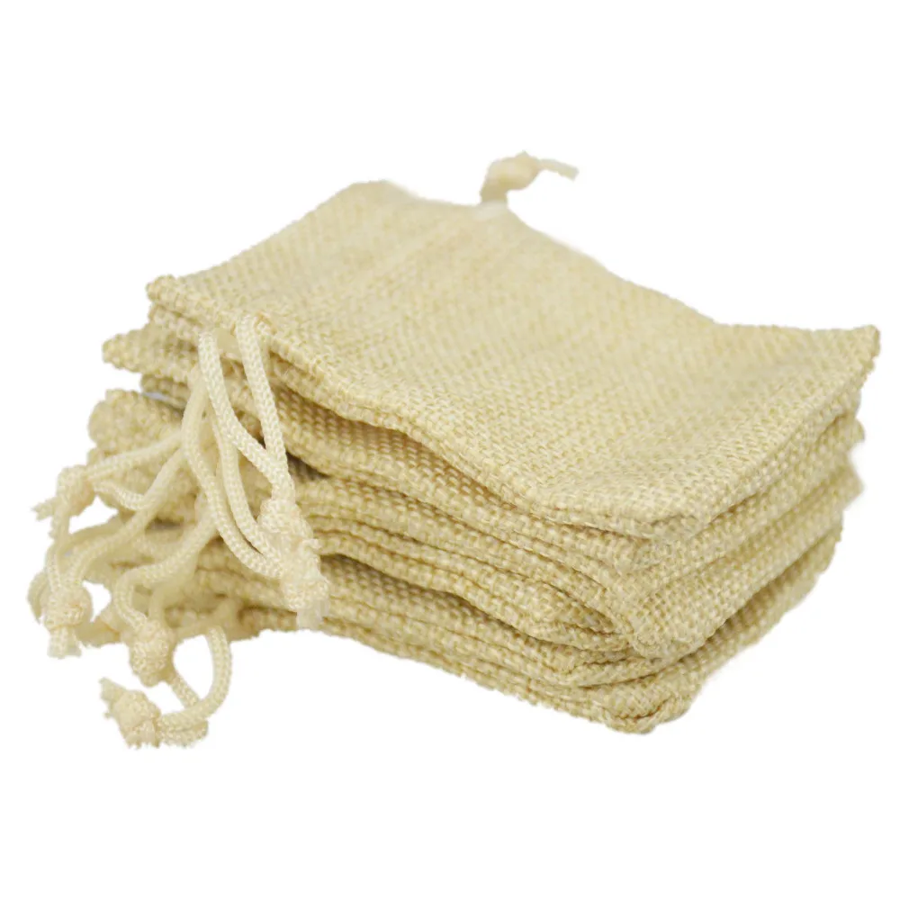 Retail 7*9cm Mini Pouch linen Hessian hemp Jute drawstring small gift packaging Bag Wedding ring necklace jewelry (50pcs/lot)