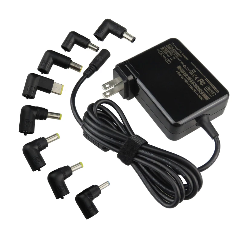 

Multi-functional Laptop Adapter 15V-20V 90W Automatic Voltage Universal Portable Travel Charger Adapter with 8 DC Tips