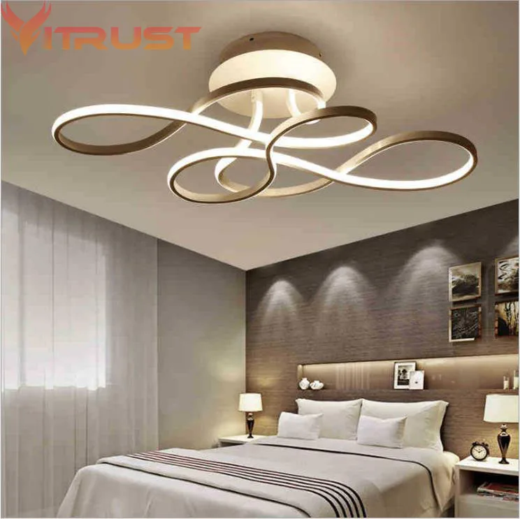 

Modern LED Ceiling Lamps Lights Dimming Lighting Chandelier Home Lamp Nordic Plafonnier Black White Living Room Bed Dining Room