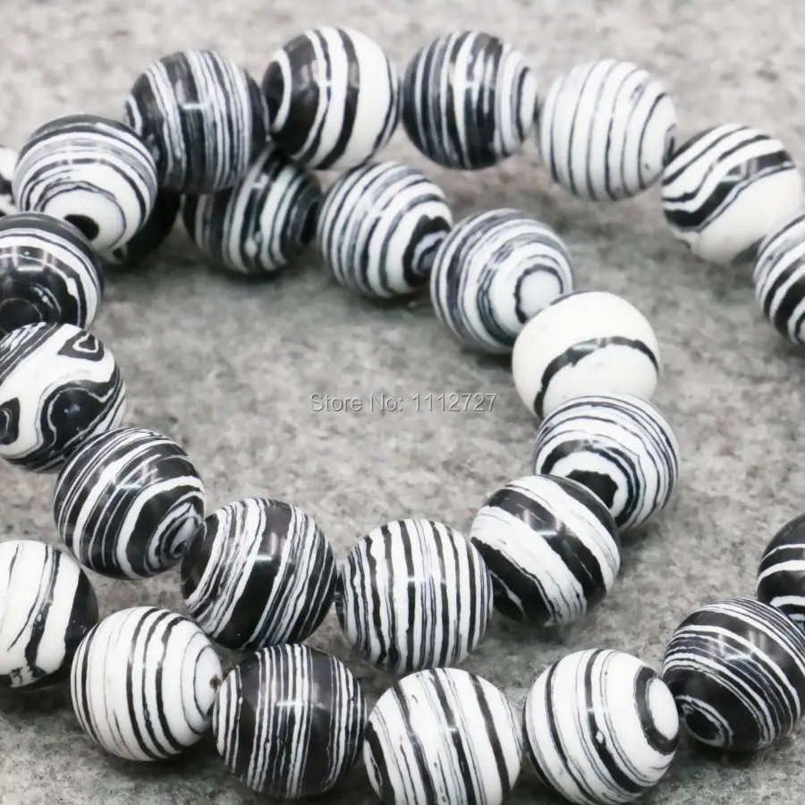 

6 8 10 12mm Accessory Crafts Balls Wholesale Turkey Chalcedony Zebra Jewelry DIY Loose Beads Semi Finished Stones Handmade Gifts