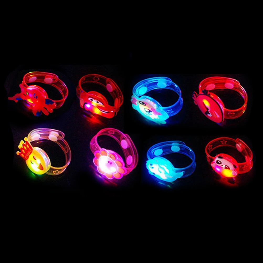 1pcs Creative Cartoon Luminous Bracelets Watch Boys Girls Flash Wrist Band Glow In Dark Children's Day Birthday Jewelry Gifts