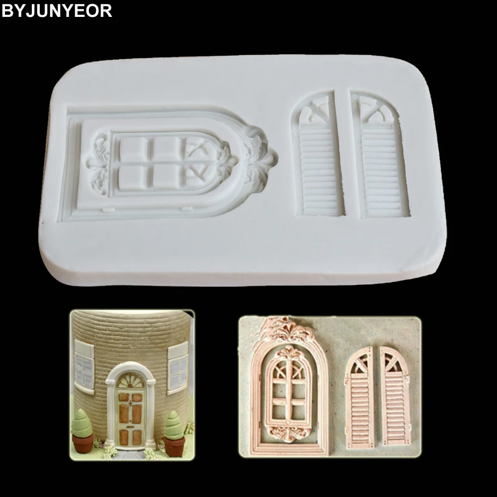Molde de silicona de resina UV para ventana, herramienta Retro para hornear Fondant, Chocolate, caramelo, piruleta, cristal epoxi, arcilla suave, M2058