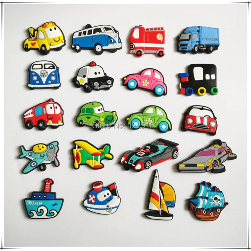 

Free shipping (20pcs/lot) Silicon Gel Transportation fridge magnets whiteboard Magnets sticker Educational Kids gift