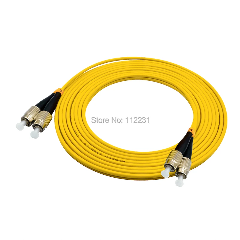 Cabo de remendo de fibra óptica duplex de 15 metros fc para fc monomodo, cabo de remendo de fibra óptica, fc/tablete/pc, 3.0mm,9/125 tamanhos 15m