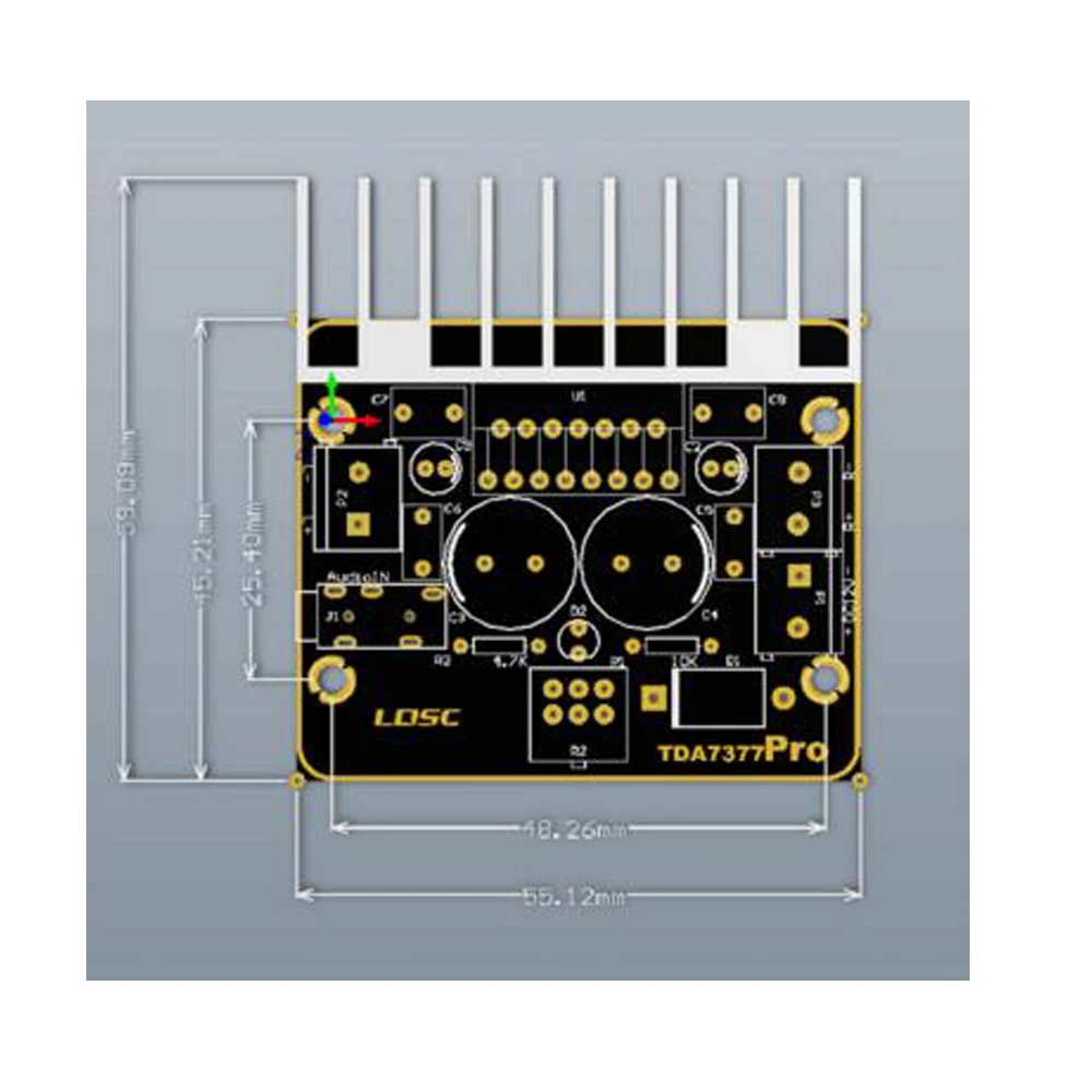 Módulo amplificador diy tda7377 placa amplificadora de potência 12v canal duplo estéreo 30w * 2 amplificador automotivo