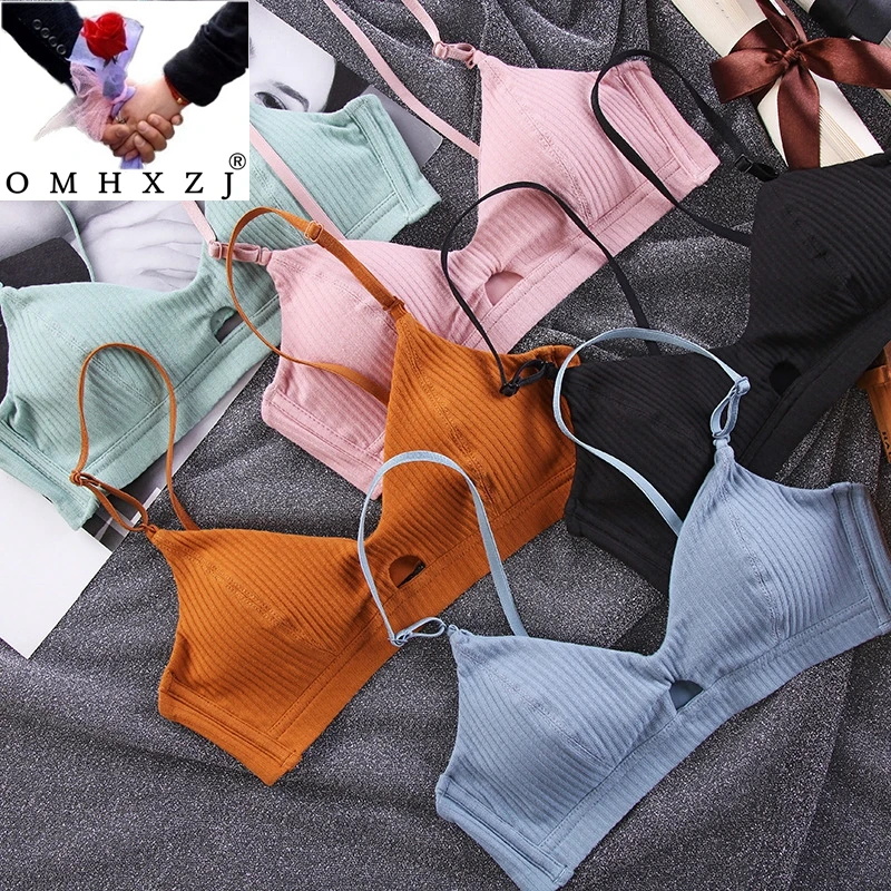 

OMHXZJ Wholesale Fashion girl New Europe and the United States section cotton comfortable vest triangle cup sexy bra NY67