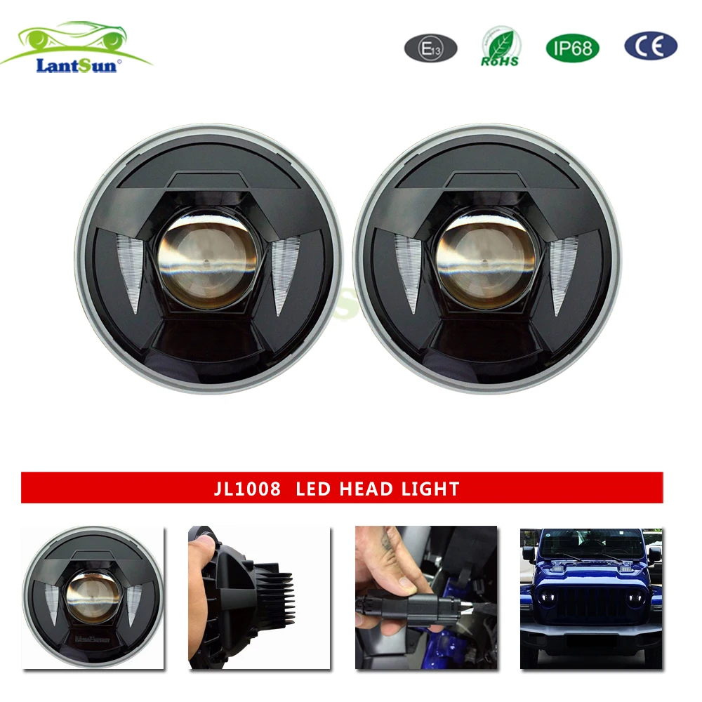 

8.26inch headlight DRL for jeep wrangler jl 2018 auto product car light LED light high/low beam aluminum alloy IP68 Round led